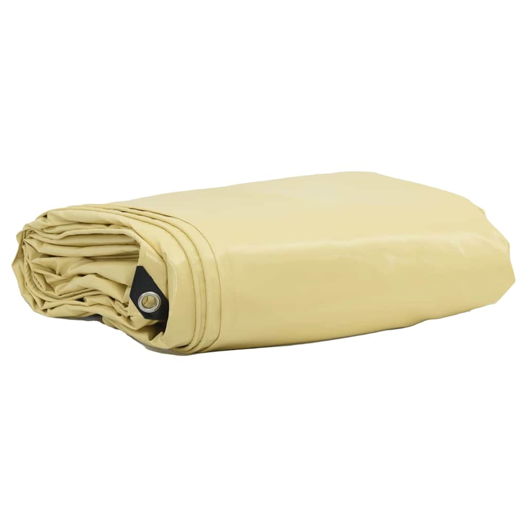 Vidaxl zeil 650g m² beige 1,5 x 6 m canvas met pvc-coating
