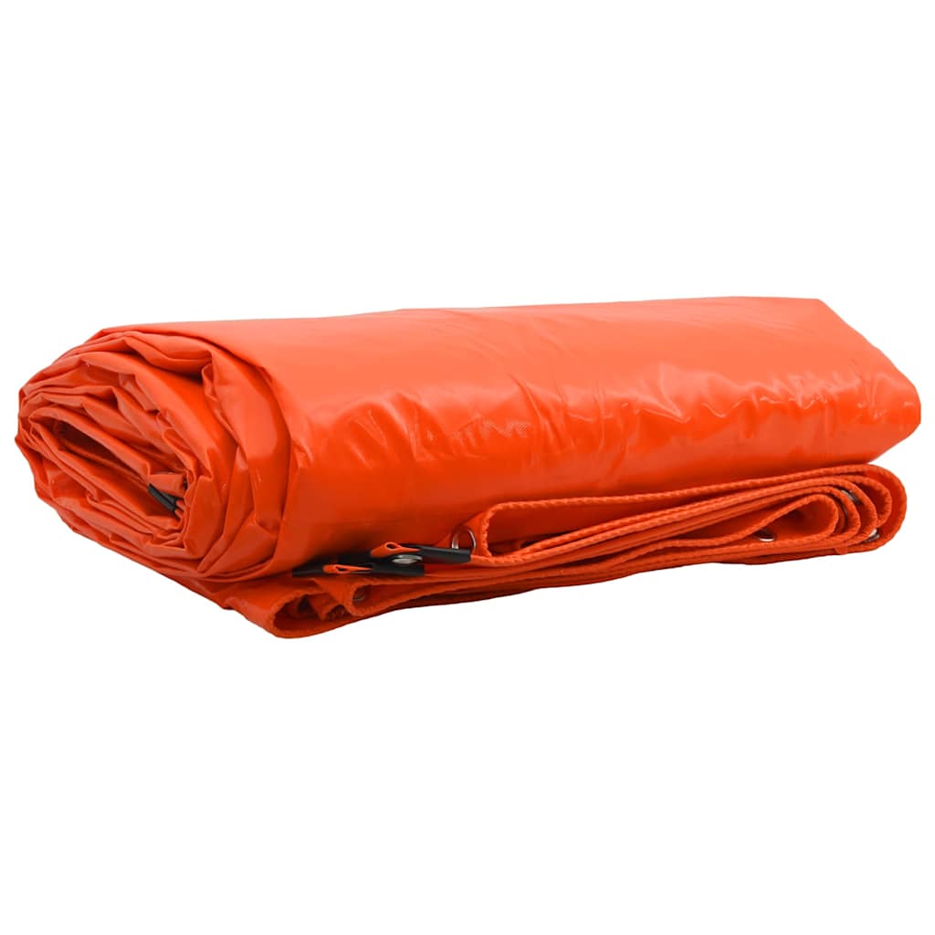 Vidaxl zeil 650g m² oranje 5 x 6 m canvas met pvc-coating