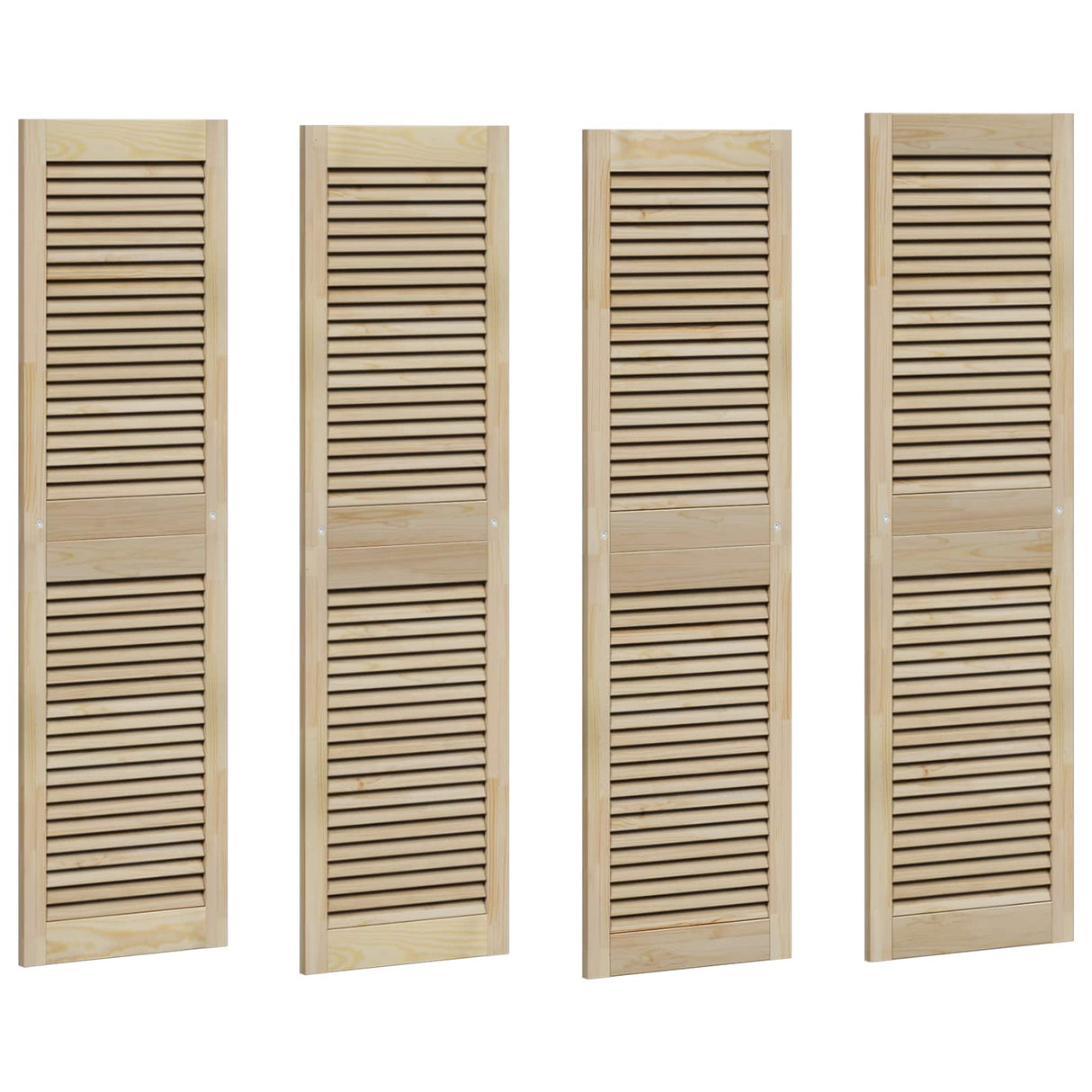 Vidaxl kastdeur 4 pcs naturel 140,5 x 2,1 x 39,5 cm massief grenenhout