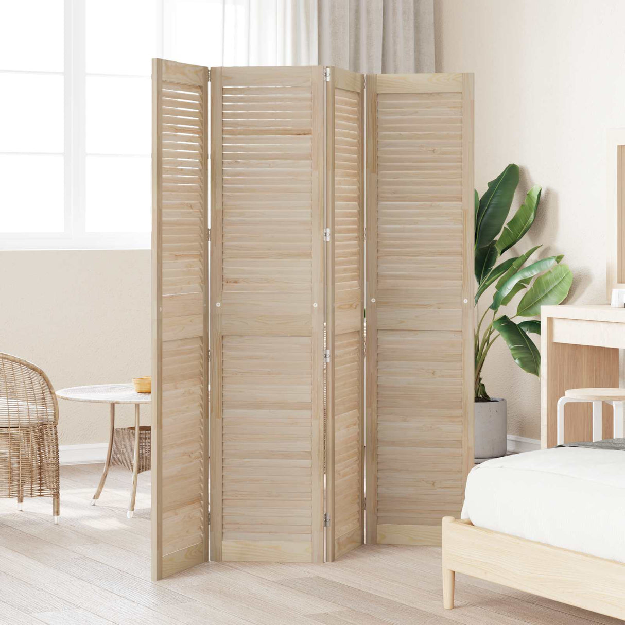 Vidaxl kastdeur 4 pcs naturel 170 x 2,1 x 39,5 cm massief grenenhout