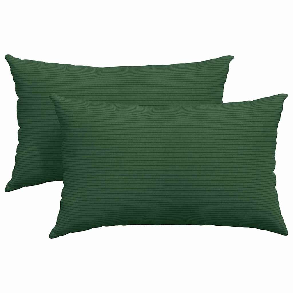 Vidaxl sofa kussens 2 stuks donkergroen 50 x 30 cm cordstof