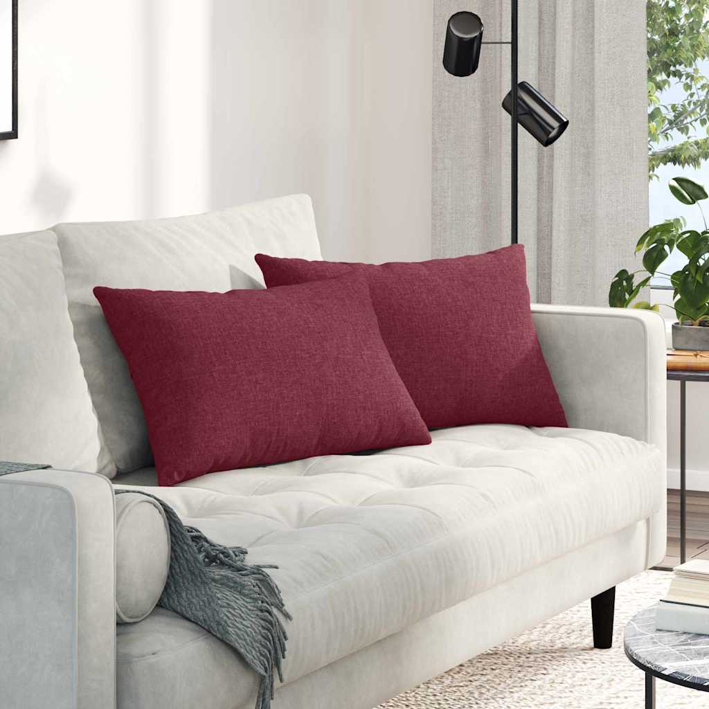 Vidaxl sofa kussens 2 pcs wijnrood 60 x 40 cm stof