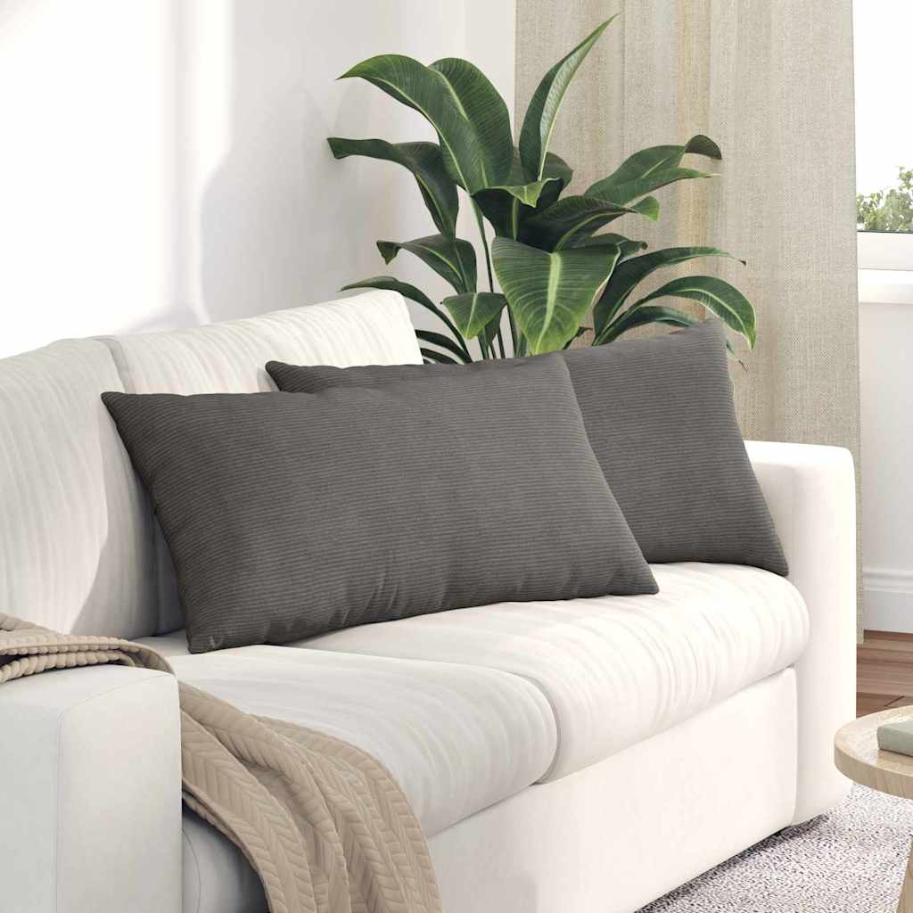Vidaxl sofa kussens 2 stuks lichtgrijs 80 x 40 cm cordstof
