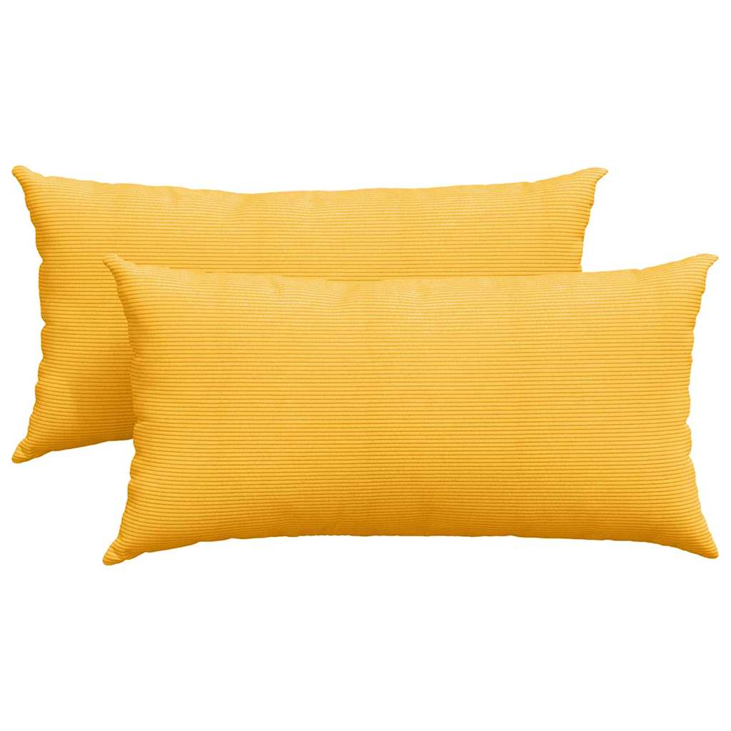 Vidaxl sofa kussens 2 stuks lichtgeel 80 x 40 cm cordstof