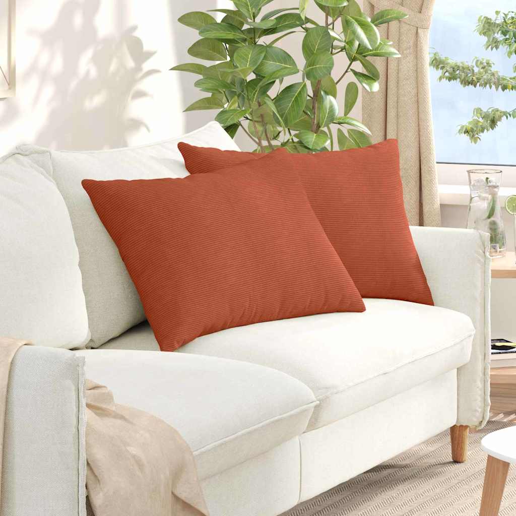 Vidaxl sofa kussens 2 stuks rood-oranje 70 x 50 cm cordstof