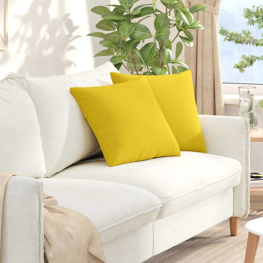 Vidaxl sofa kussens 2 pcs lichtgeel 45 x 45 cm stof