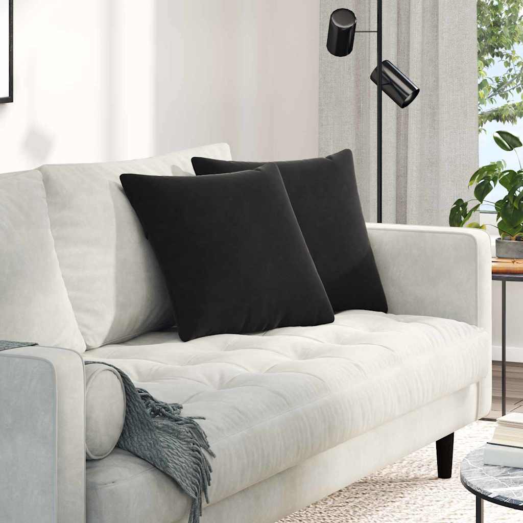 Vidaxl sofa kussens 2 stuks zwart 45 x 45 cm cordstof
