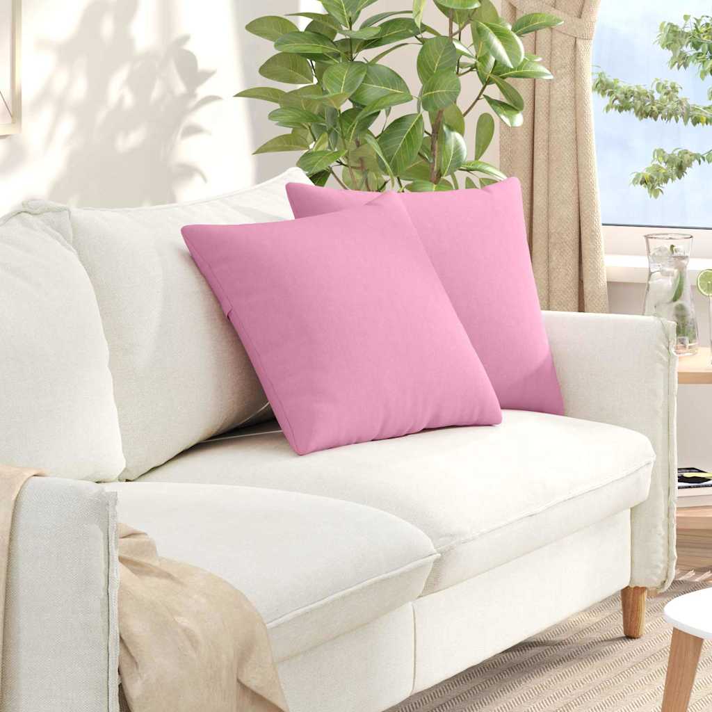Vidaxl sofa kussens 2 pcs roze 50 x 50 cm stof