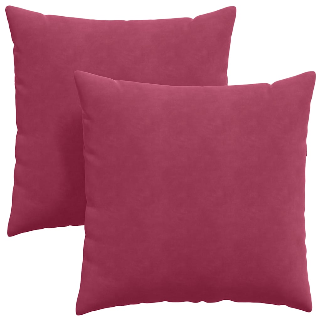 Vidaxl sofa kussens 2 stuks wijnrood 80 x 80 cm cordstof