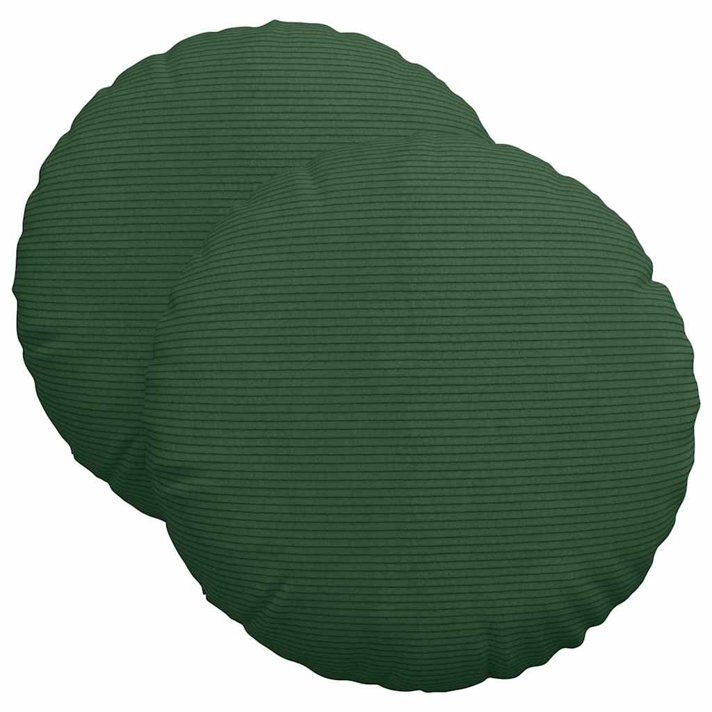 Vidaxl zitkussens 2 pcs donkergroen ø 40 cm katoen stof