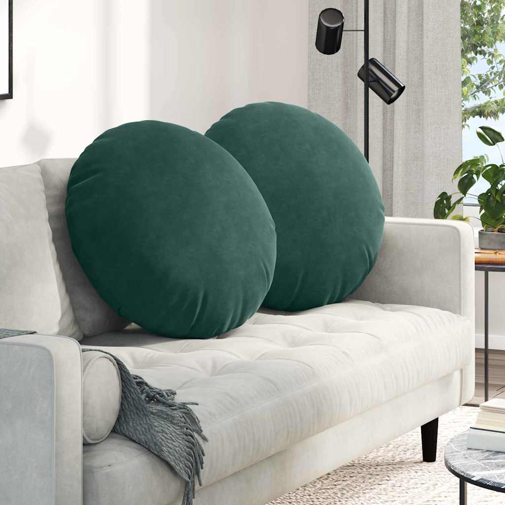 Vidaxl zitkussens 2 pcs donkergroen ø 80 x 29 cm fluweel