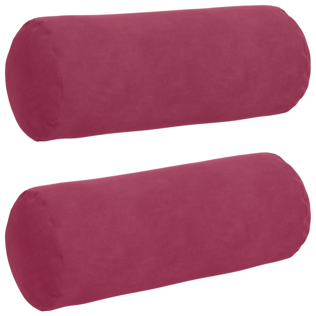Vidaxl bolster kussens 2 stuks wijnrood ø 15 x 40 cm cordstof