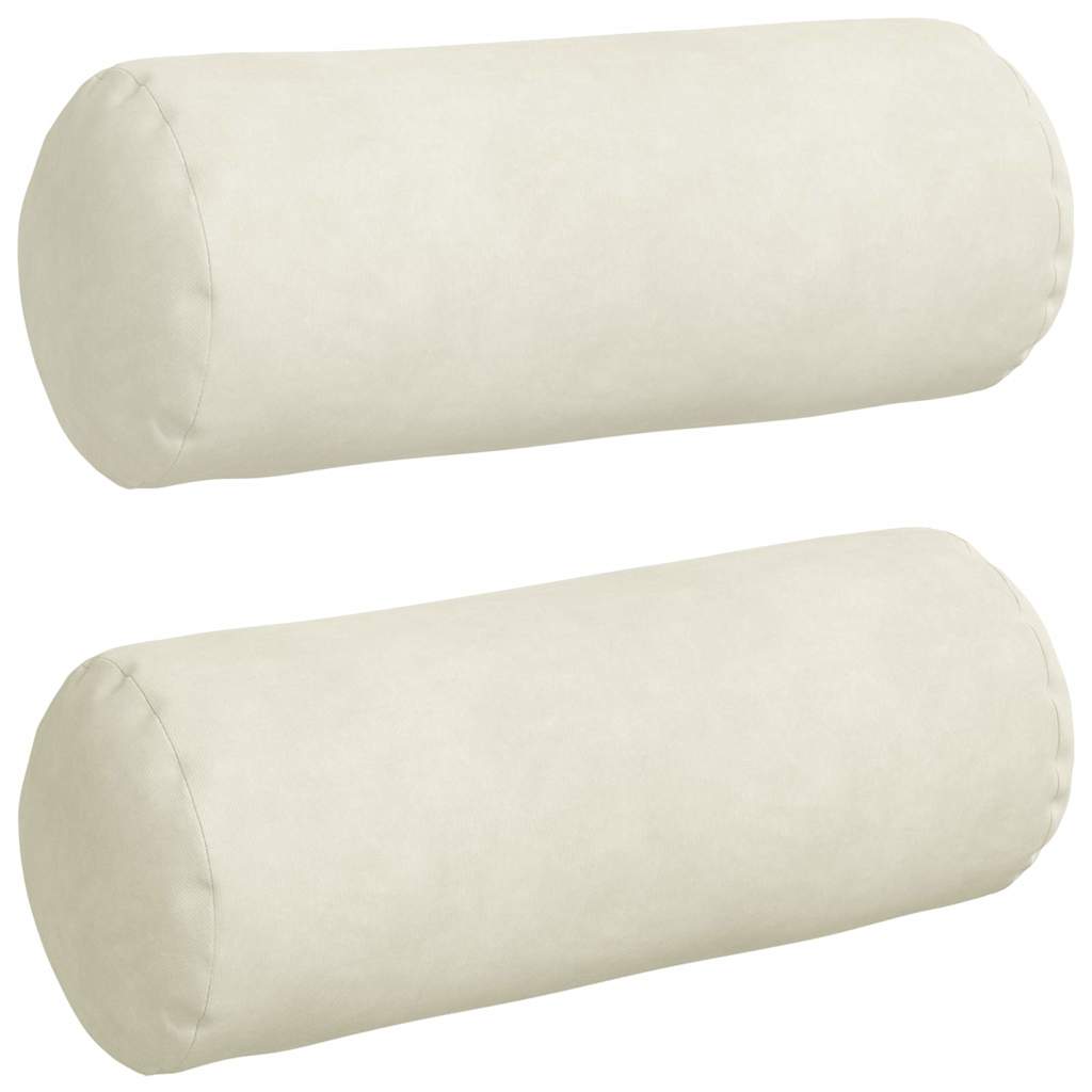 Vidaxl bolster kussens 2 stuks crème ø 15 x 40 cm cordstof