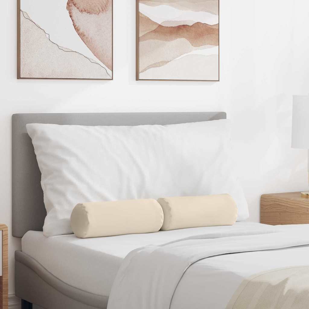Vidaxl bolster kussens 2 stuks beige ø 15 x 40 cm microvezel stof
