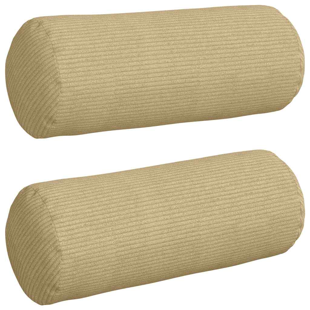Vidaxl bolster kussens 2 stuks grijs groen ø 15 x 40 cm cordstof