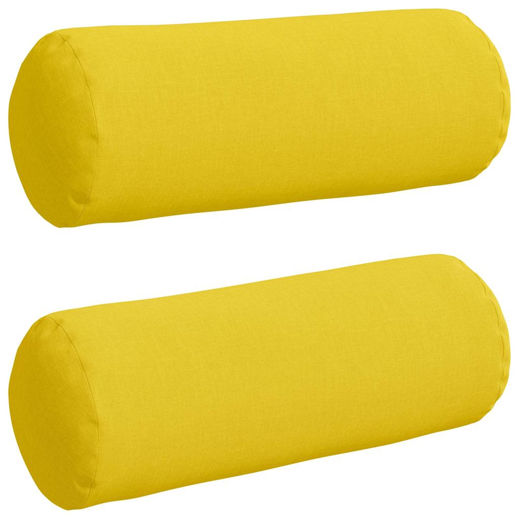 Vidaxl bolster kussens 2 stuks lichtgeel ø 25 x 70 cm stof