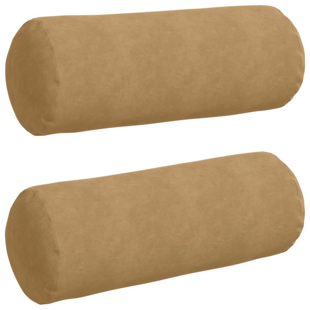Vidaxl bolster kussens 2 stuks bruin ø 25 x 70 cm cordstof