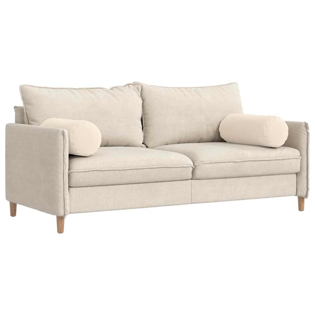 Vidaxl bolster kussens 2 stuks beige ø 25 x 70 cm microvezel stof