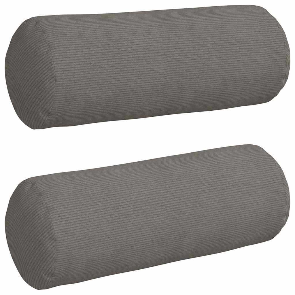 Vidaxl bolster kussens 2 stuks lichtgrijs ø 25 x 70 cm cordstof