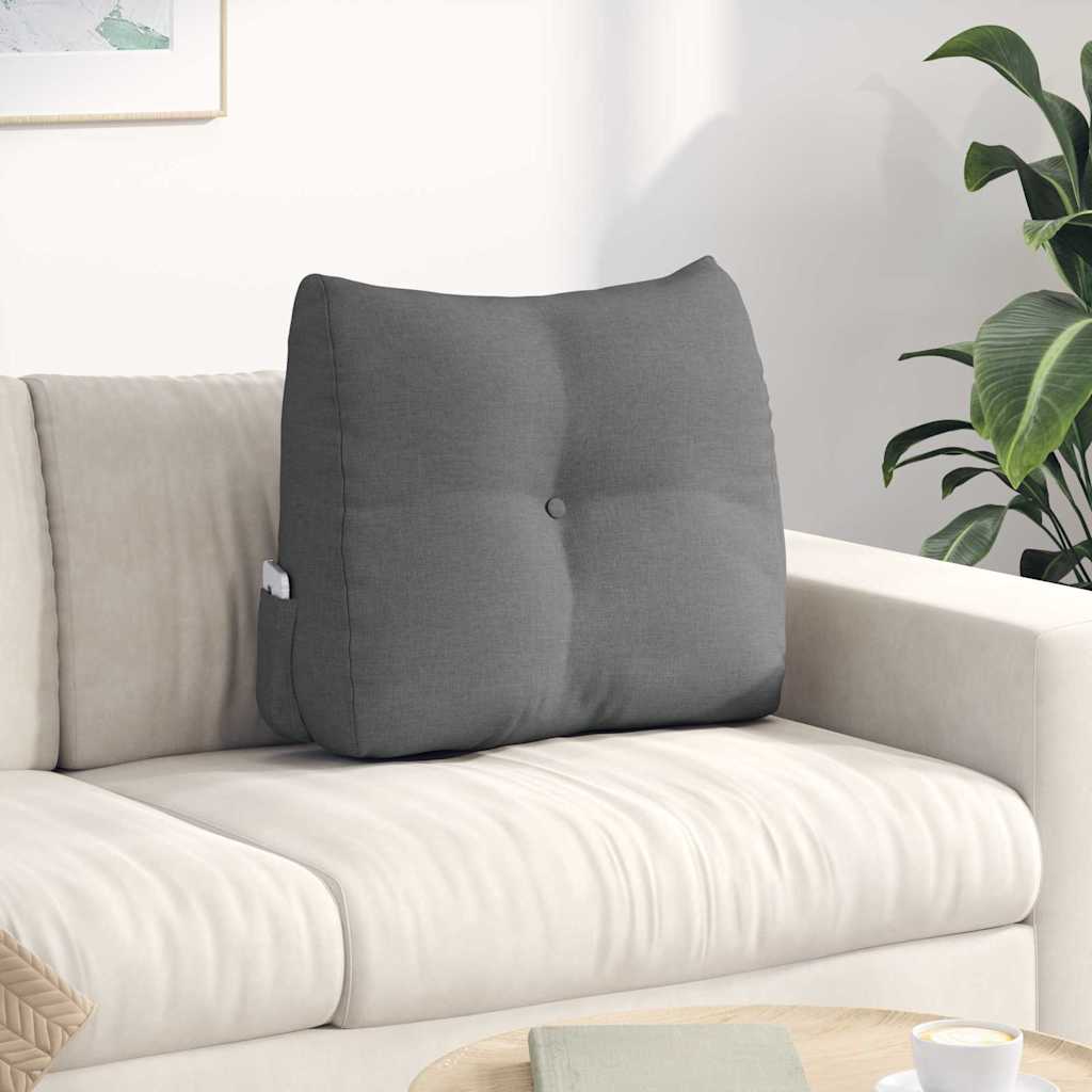 Vidaxl rugkussen donkergrijs 60 x 24 x 50 cm stof