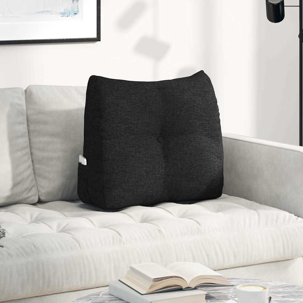 Vidaxl rugkussen zwart 60 x 24 x 50 cm stof