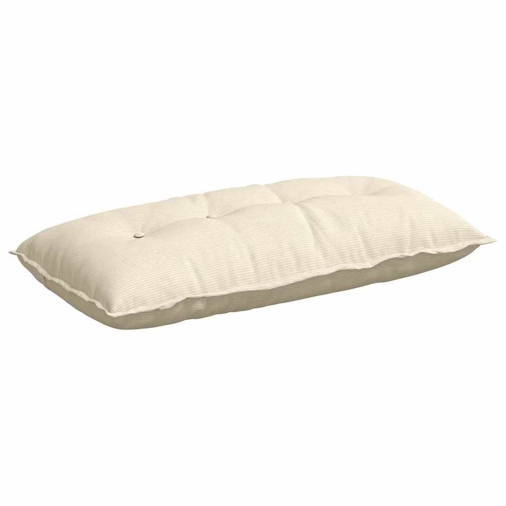 Vidaxl rugkussen crème 100 x 50 cm cordstof