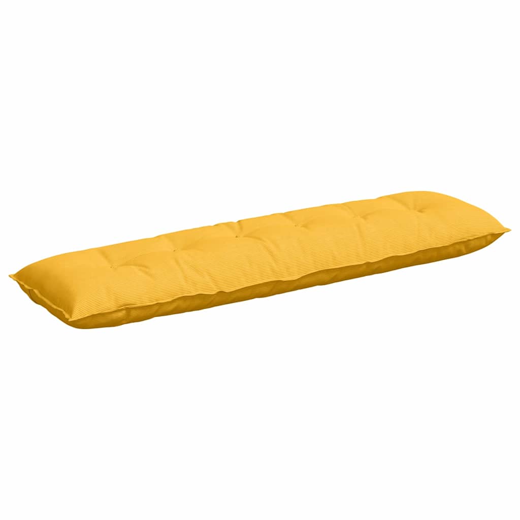 Vidaxl rugkussen lichtgeel 180 x 50 cm cordstof