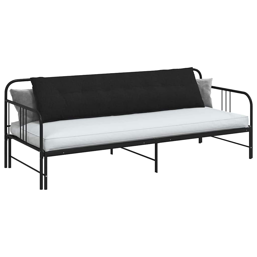 Vidaxl rugkussen zwart 200 x 19 x 50 cm stof