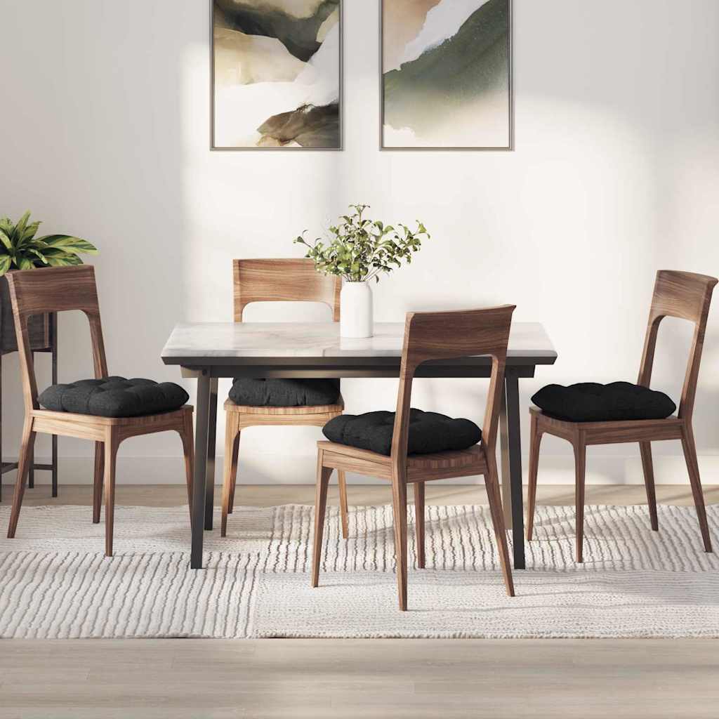 Vidaxl zitkussens 4 pcs zwart 40 x 40 x 12 cm stof