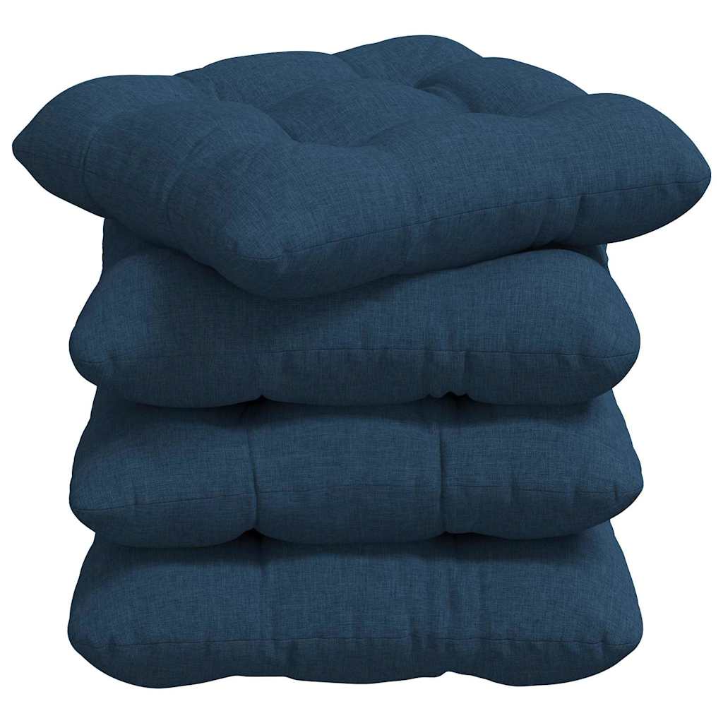 Vidaxl zitkussens 4 pcs blauw 40 x 40 x 12 cm stof