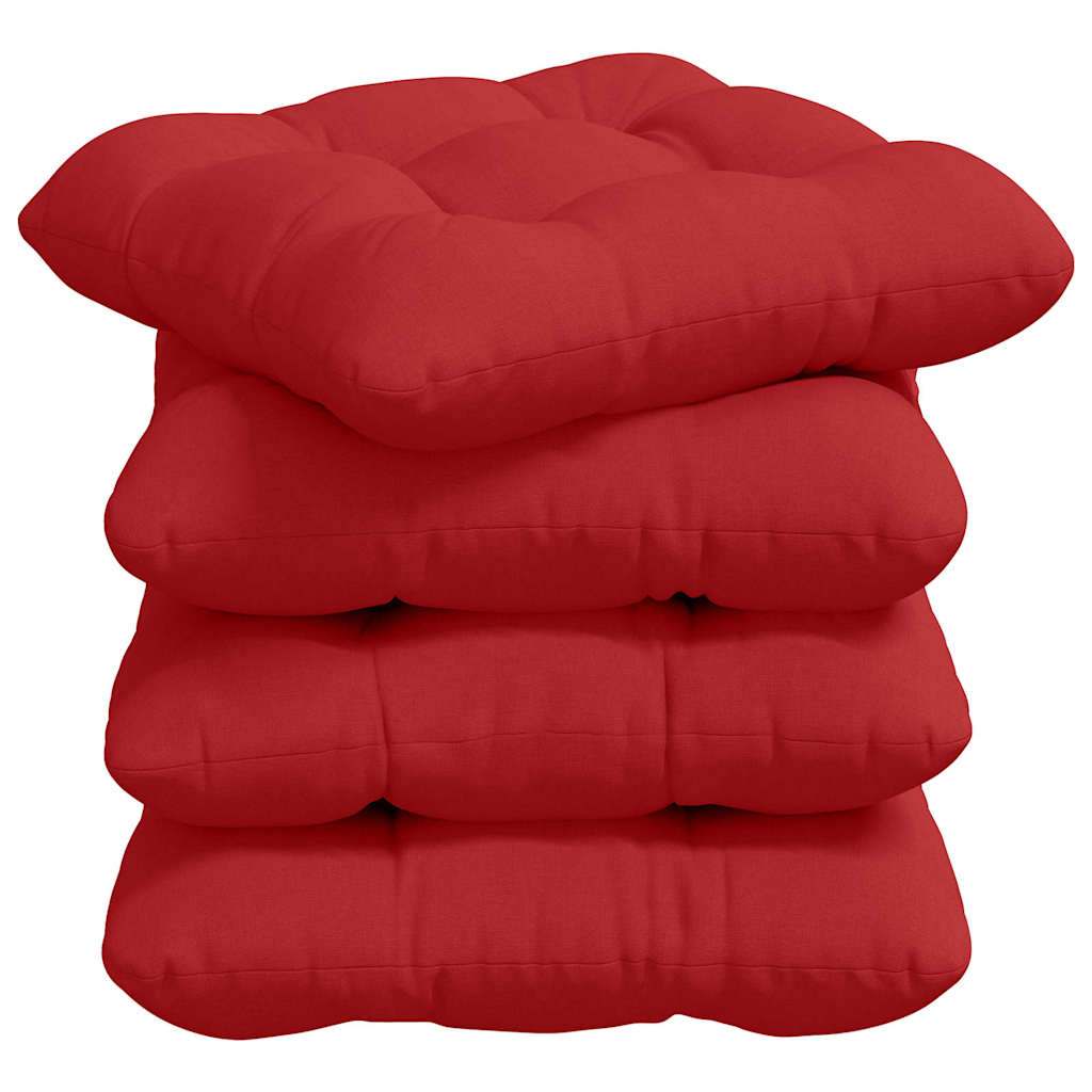 Vidaxl zitkussens 4 pcs rood 40 x 40 x 12 cm stof