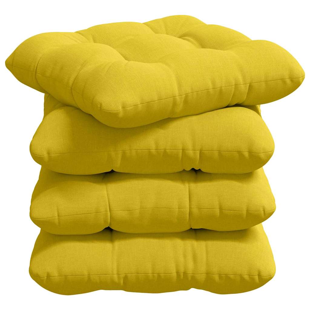 Vidaxl zitkussens 4 pcs lichtgeel 45 x 45 x 12 cm stof
