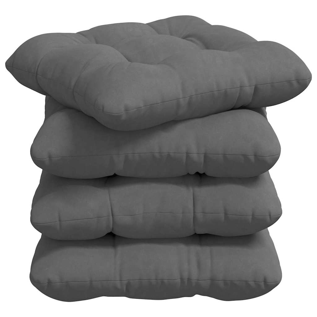 Vidaxl zitkussens 4 pcs donkergrijs 45 x 45 cm microvezel stof