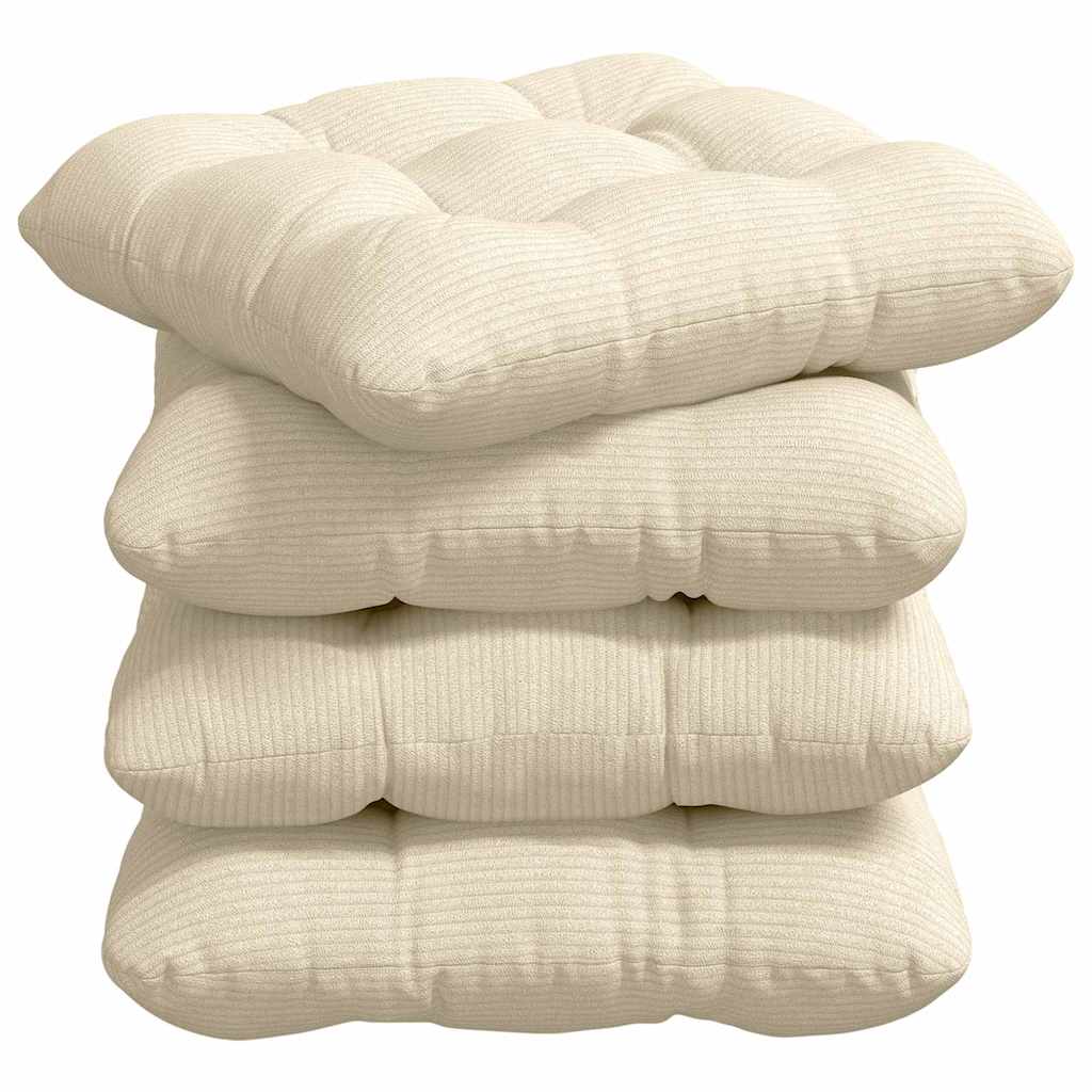 Vidaxl zitkussens 4 pcs crème 45 x 45 cm katoen stof