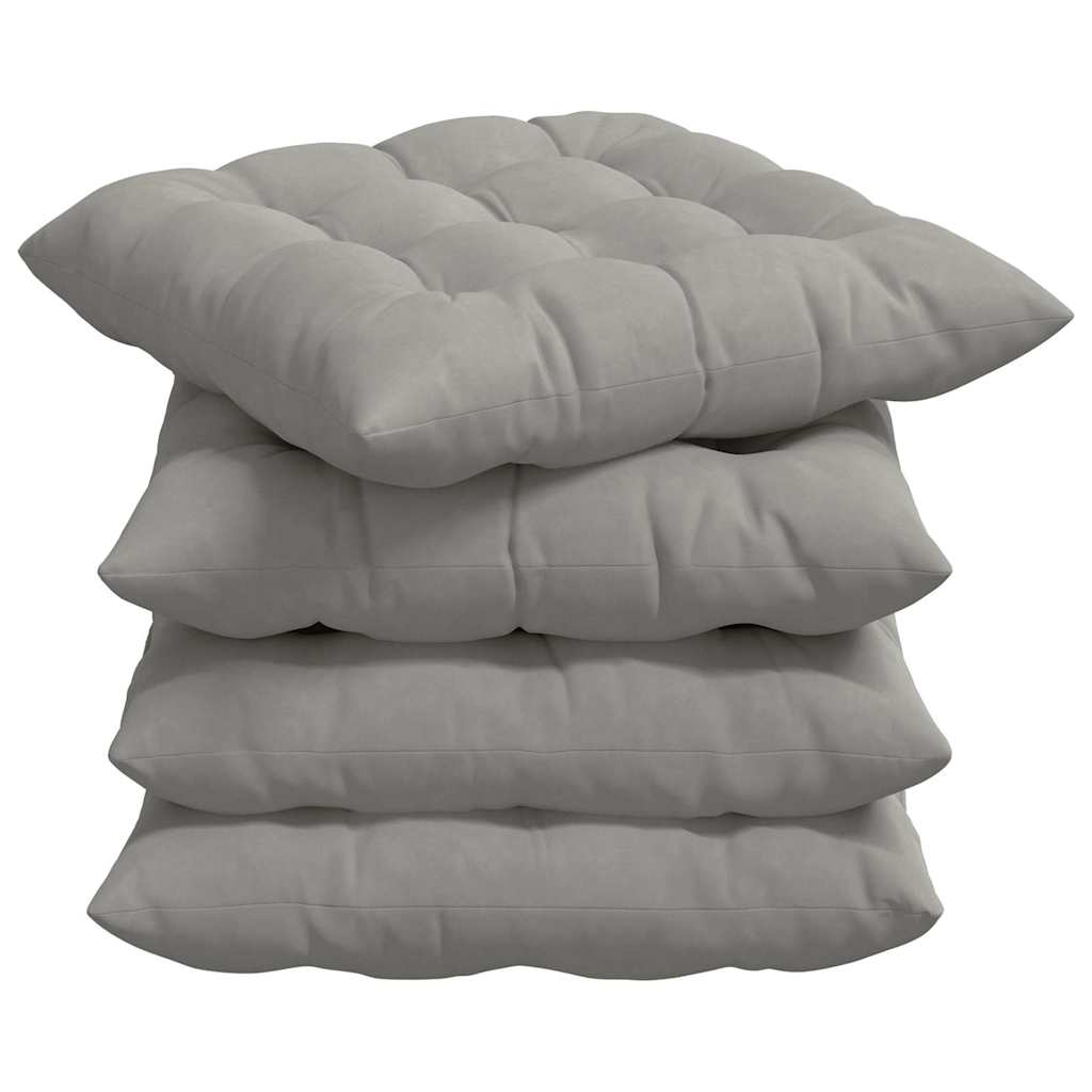 Vidaxl zitkussens 4 pcs lichtgrijs 40 x 40 x 6 cm microfibre
