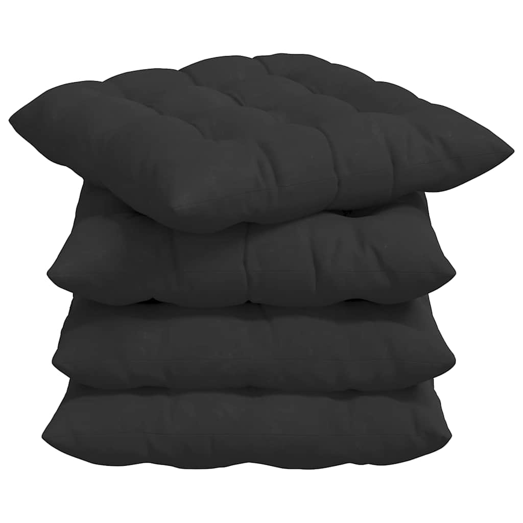 Vidaxl zitkussens 4 pcs zwart 40 x 40 x 6 cm microfibre
