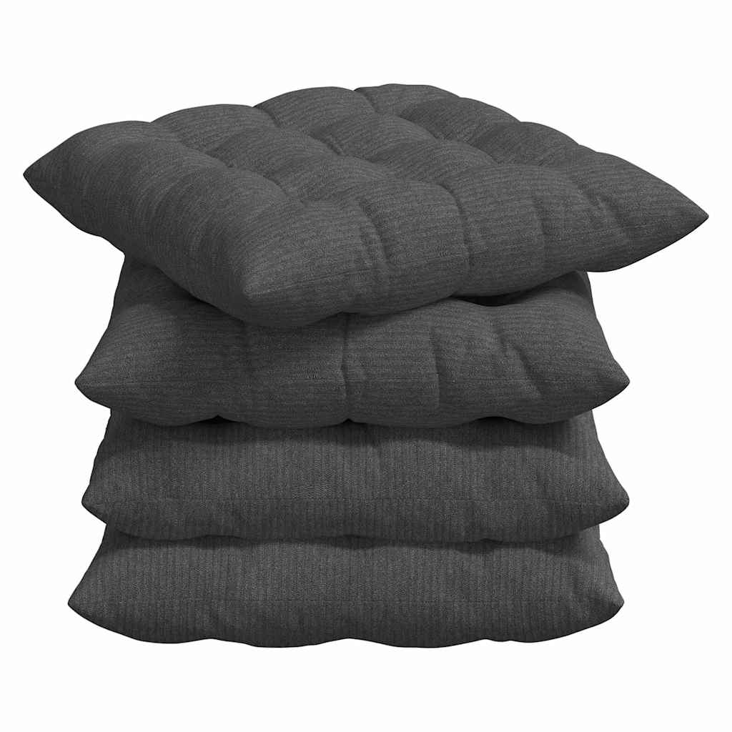 Vidaxl zitkussens 4 pcs donkergrijs 40 x 40 x 6 cm katoen stof