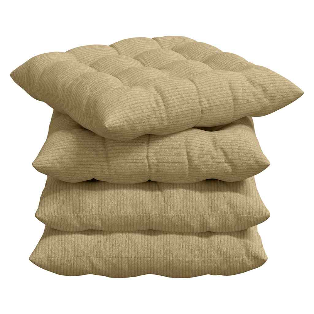Vidaxl zitkussens 4 pcs grijs groen 40 x 40 x 6 cm katoen stof
