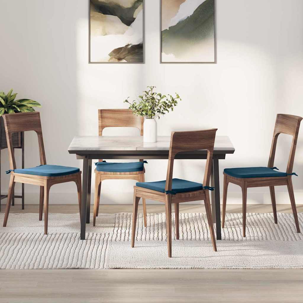 Vidaxl zitkussens 4 pcs blauw 40 x 40 x 3 cm fluweel