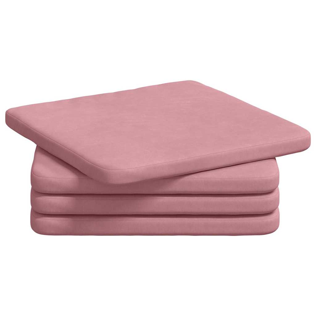 Vidaxl zitkussens 4 pcs roze 40 x 40 x 3 cm fluweel