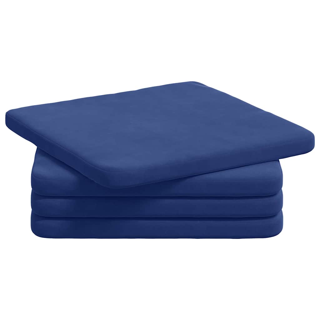 Vidaxl zitkussens 4 pcs politieblauw 40 x 40 x 3 cm fluweel
