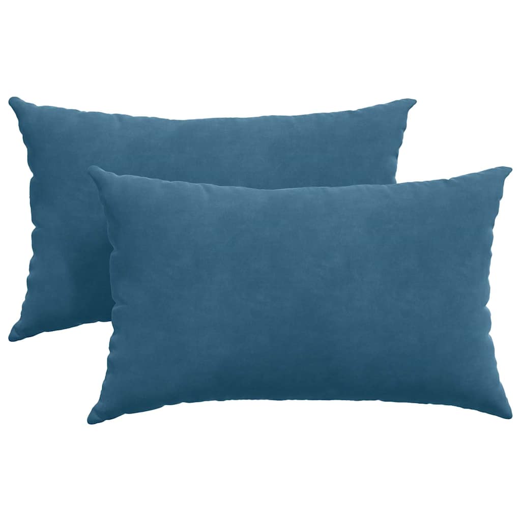 Vidaxl sofa kussens 2 stuks blauw 50 x 30 cm cordstof