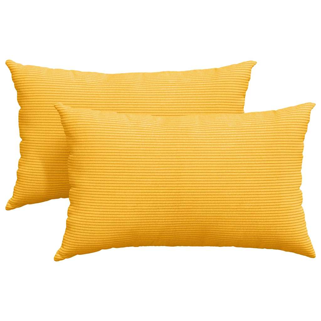 Vidaxl sofa kussens 2 stuks lichtgeel 50 x 30 cm cordstof