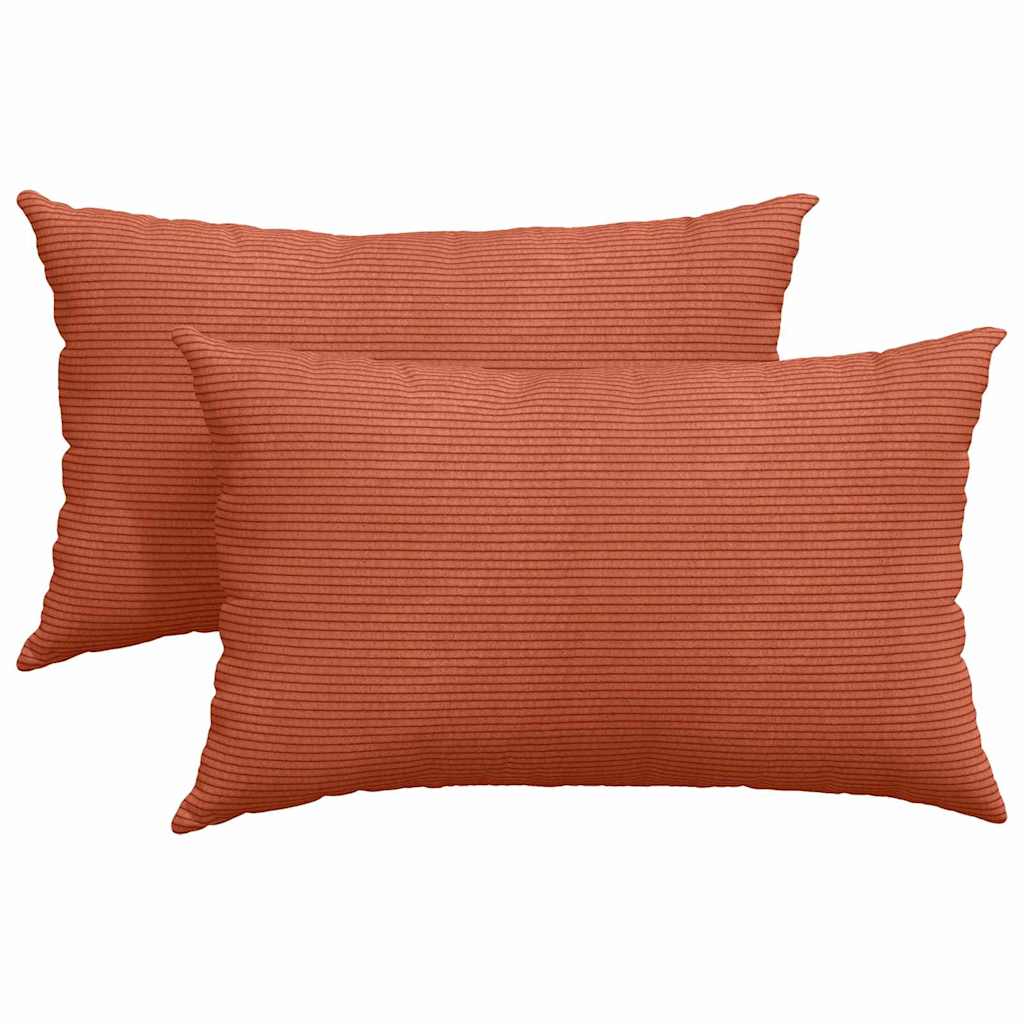 Vidaxl sofa kussens 2 stuks rood-oranje 50 x 30 cm cordstof