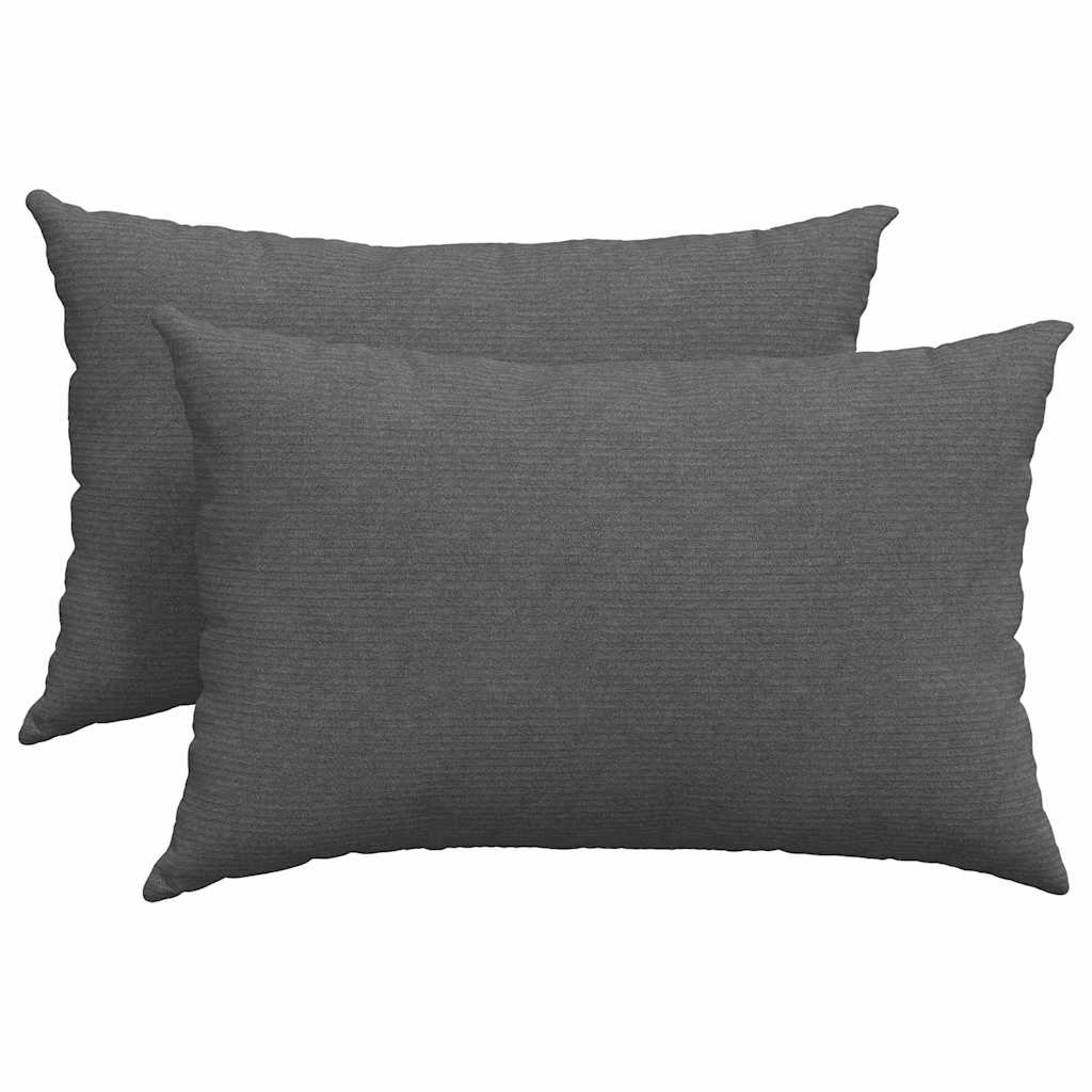 Vidaxl sofa kussens 2 stuks donkergrijs 60 x 40 cm cordstof