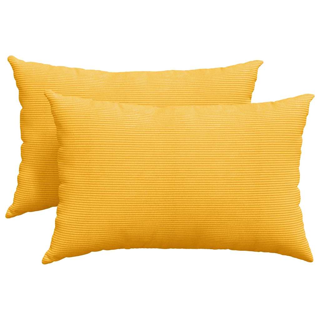Vidaxl sofa kussens 2 stuks lichtgeel 60 x 40 cm cordstof