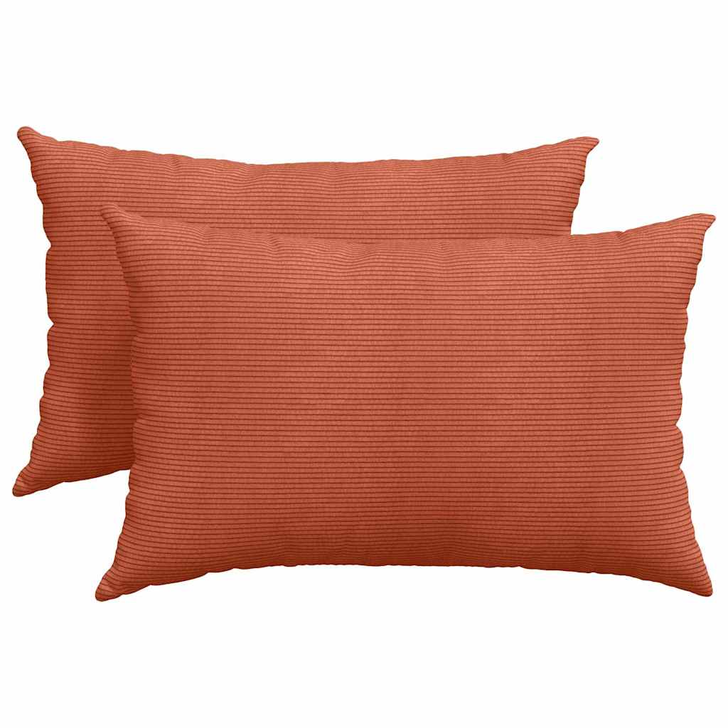 Vidaxl sofa kussens 2 stuks rood-oranje 60 x 40 cm cordstof