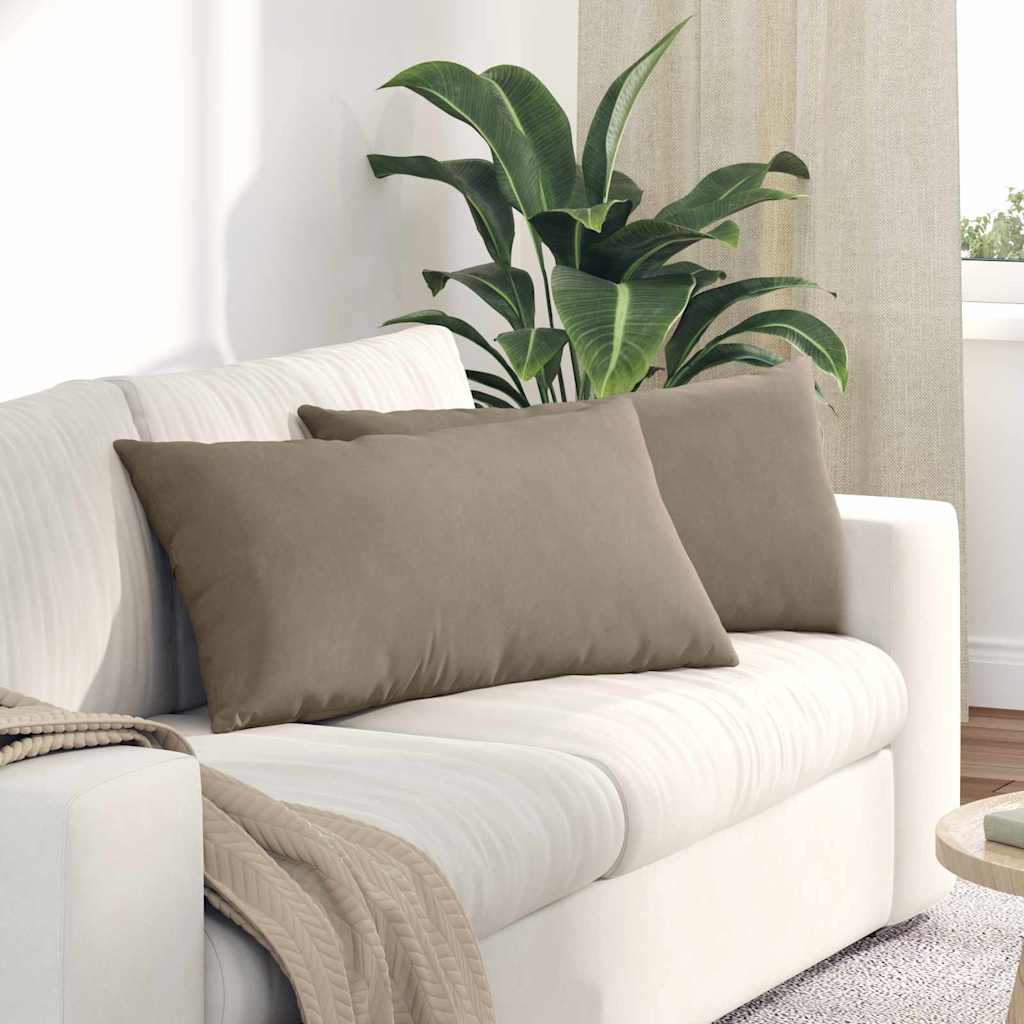 Vidaxl sofa kussens 2 stuks taupe 80 x 40 cm stof