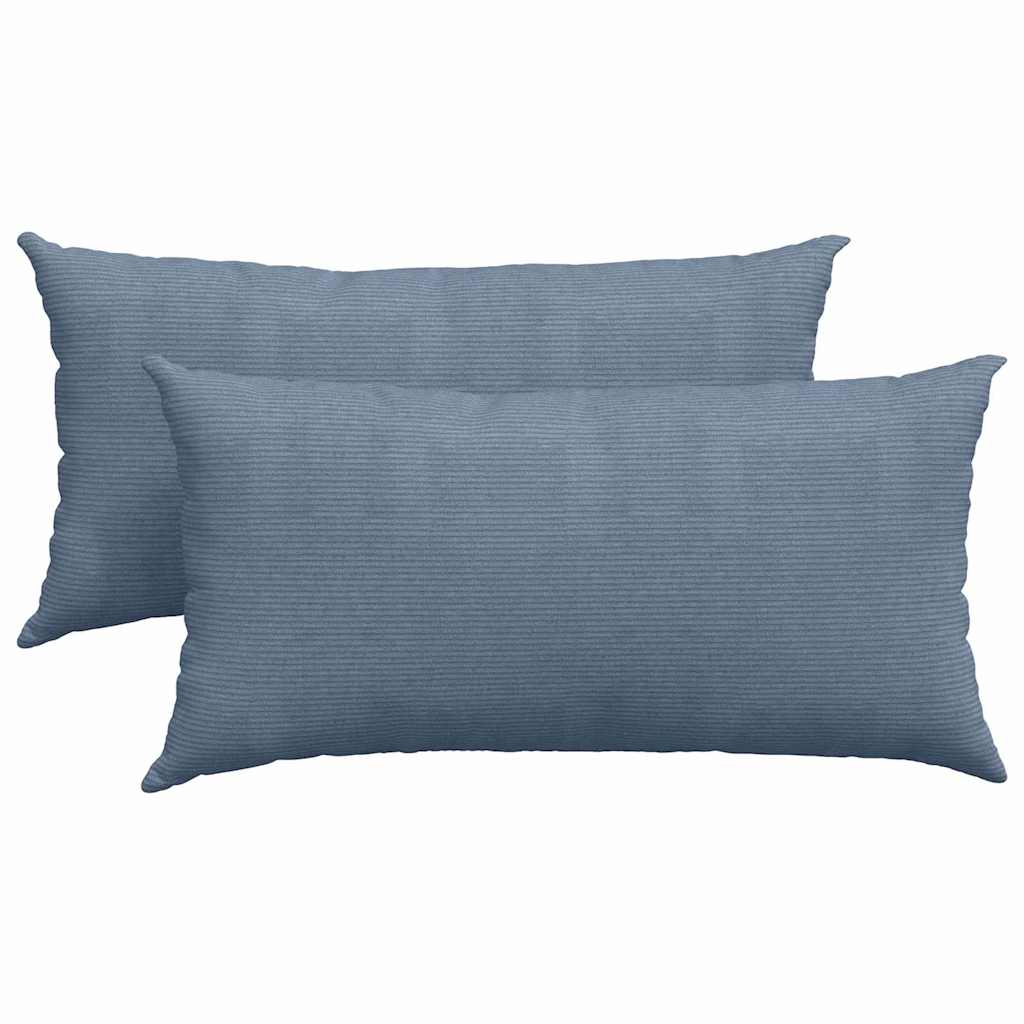 Vidaxl sofa kussens 2 stuks blauw 80 x 40 cm cordstof
