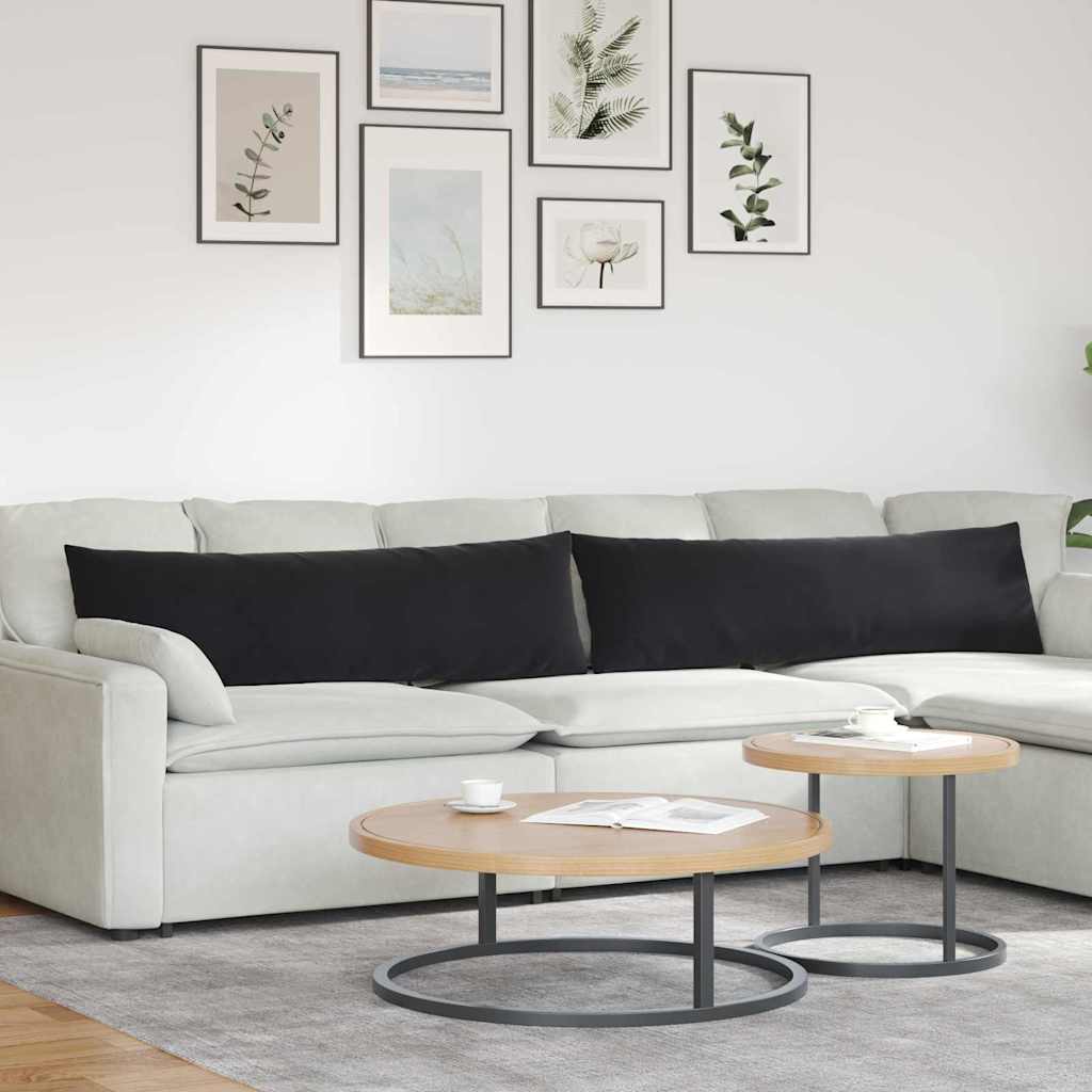 Vidaxl sofa kussens 2 stuks zwart 145 x 40 cm cordstof